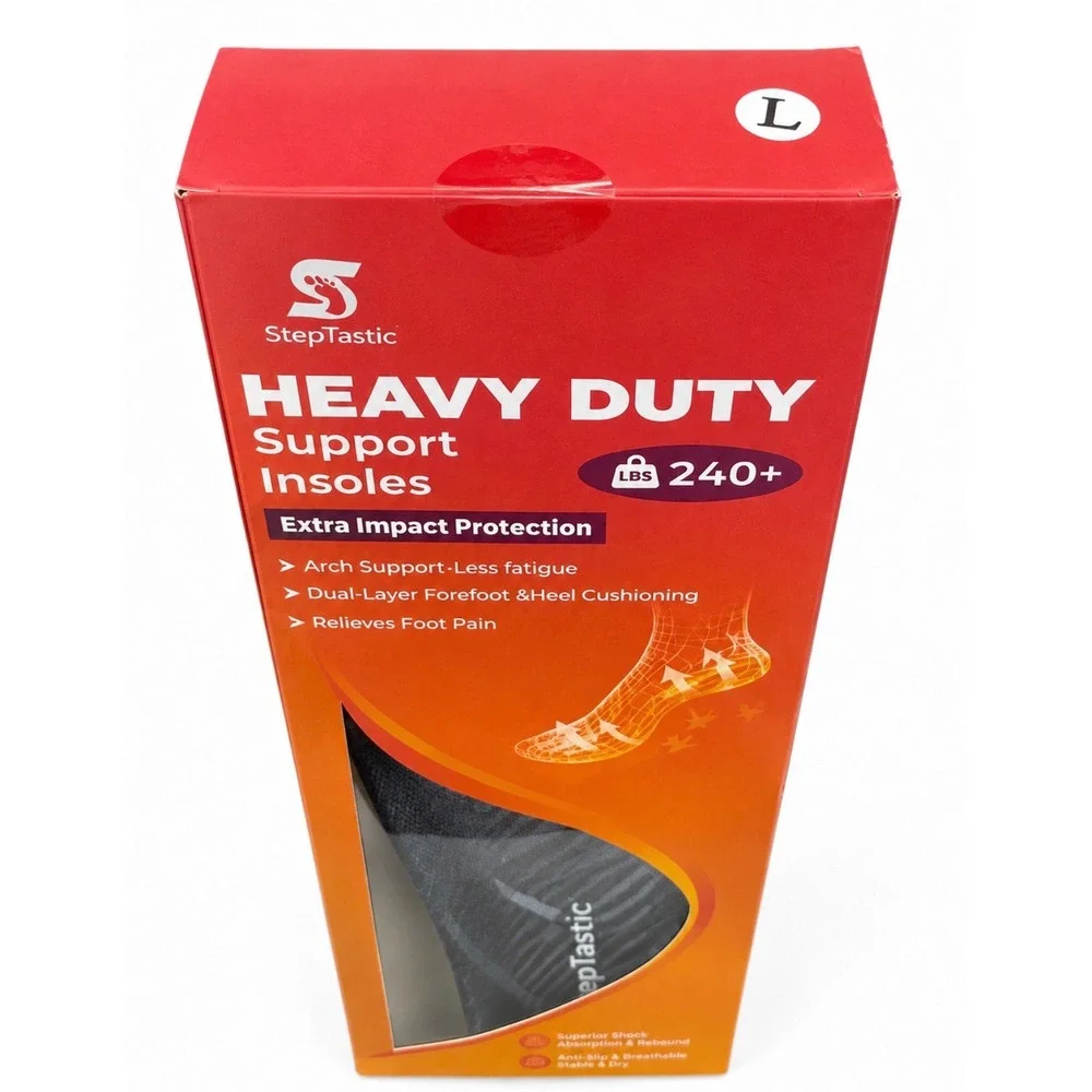 StepTastic Heavy Duty Support Insoles Arch Support Men 9.5-10.5 Women 10.5-11.5